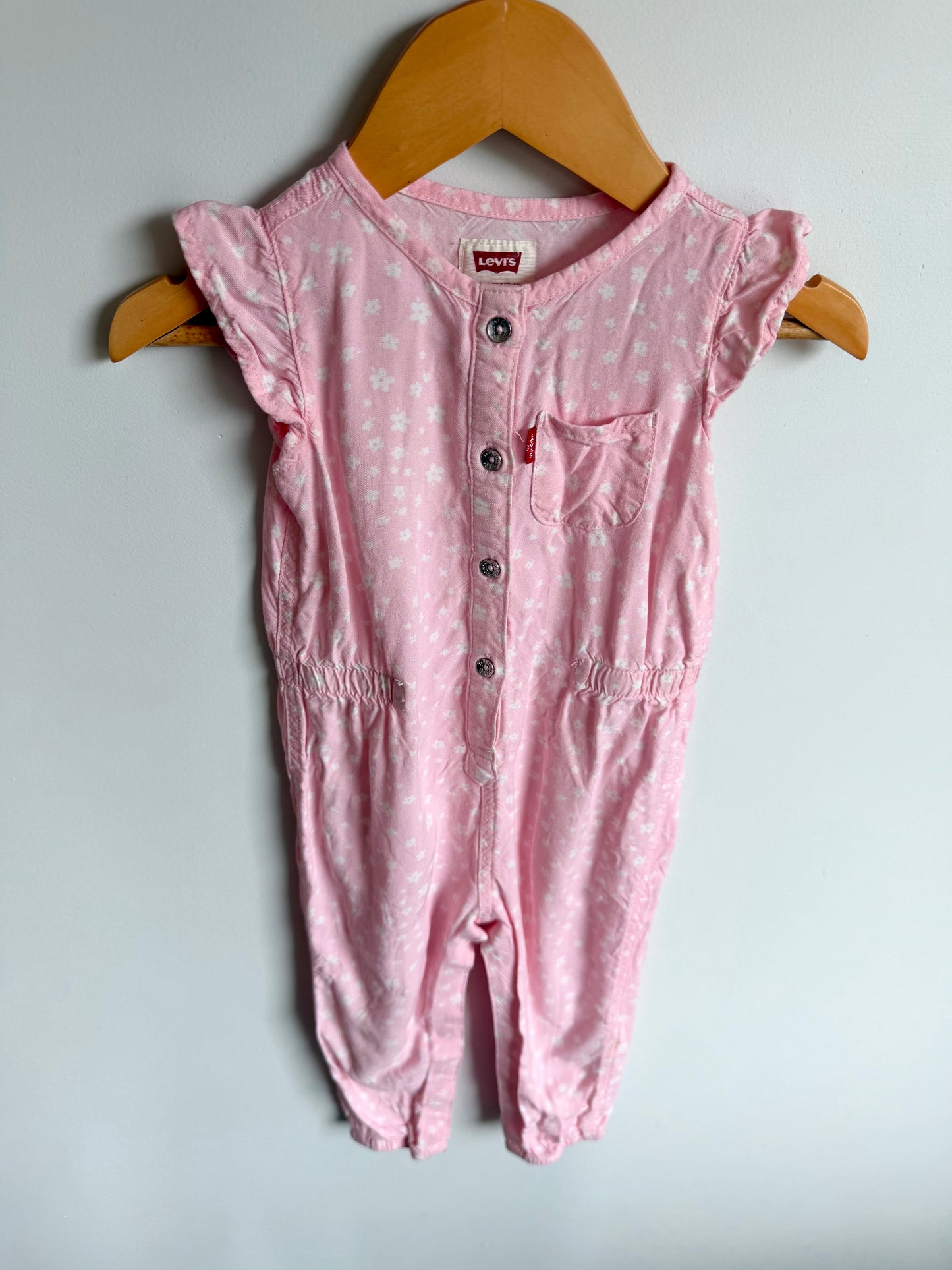 Levi's Pink Daisy Jumpsuit / 18m