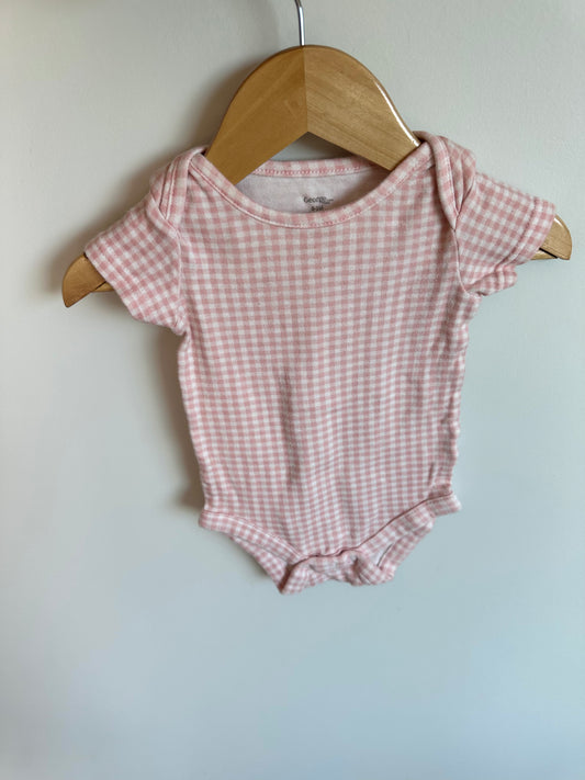 Pink Checkered Bodysuit / 0-3m