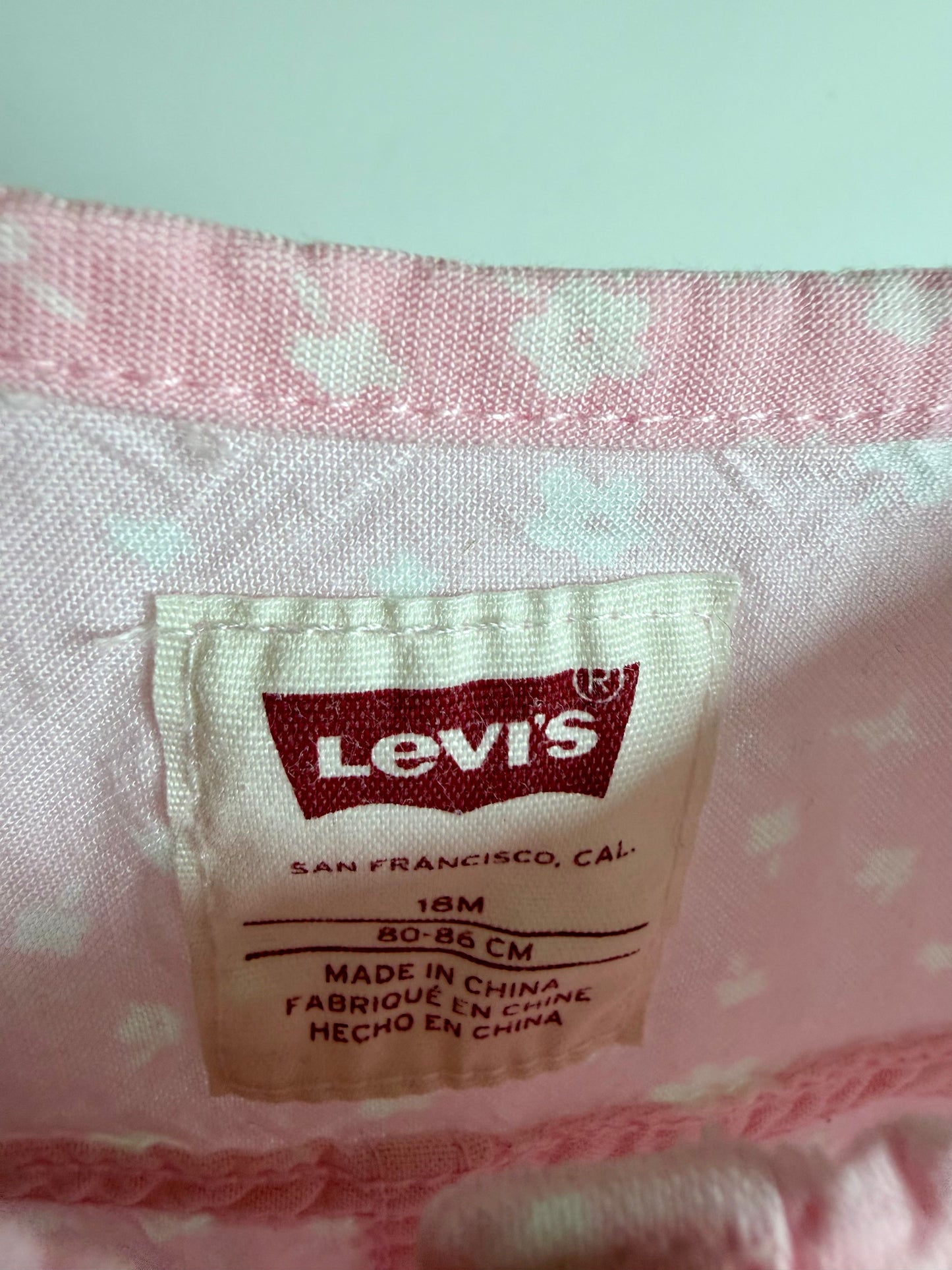 Levi's Pink Daisy Jumpsuit / 18m