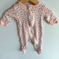 Footed Peach Floral Sleeper / 0-3m