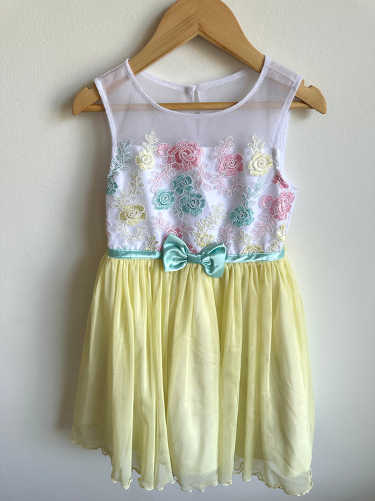 Formal Yellow + Flower Dress / 5T