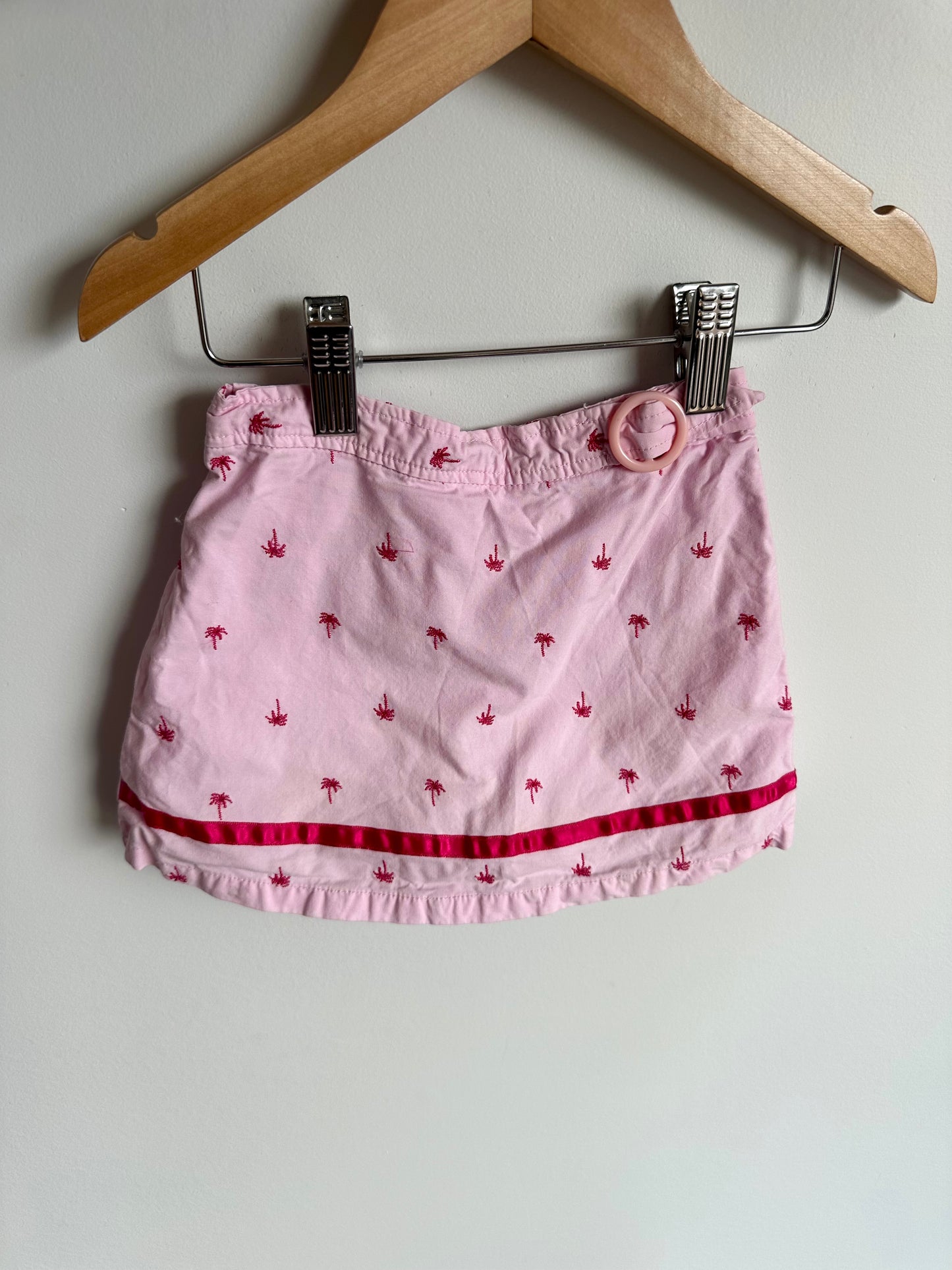 Vintage Pink Palm Skirt with Shorts / 18m