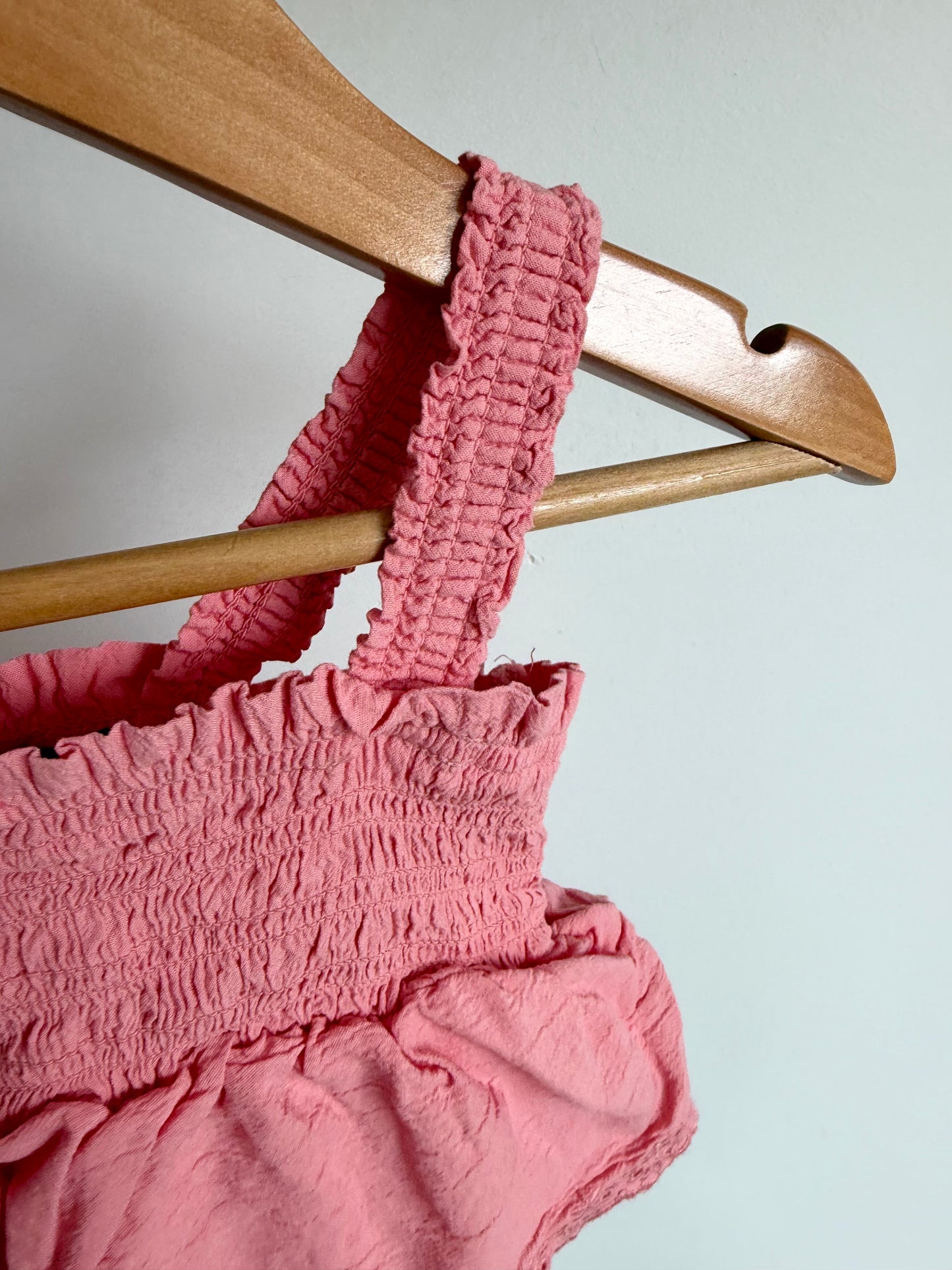 Pink Eyelet Detail Bubble Romper / 12-18m