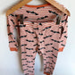 Glow in the Dark Bat Top + Pants PJ Set / 2-3T