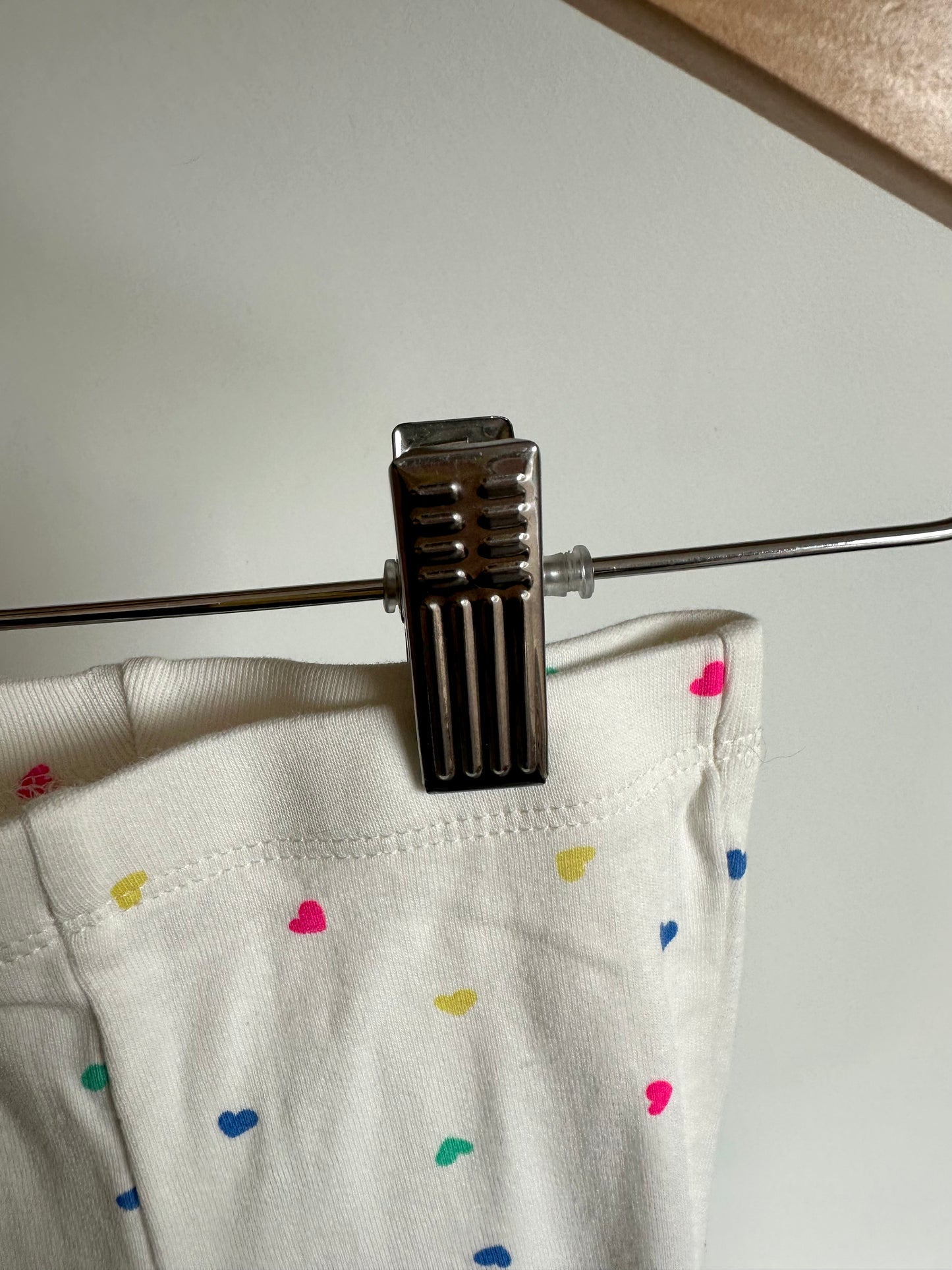 White Heart Leggings / 6-12m