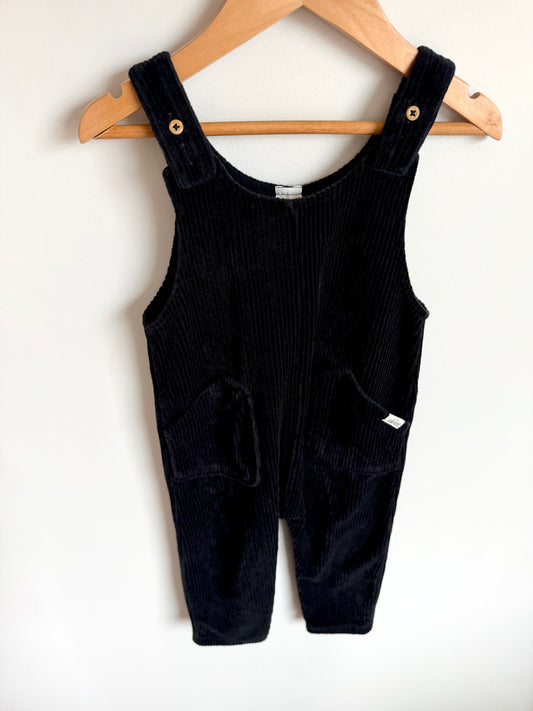 H&M Ribbed Black Overalls / 18-24m