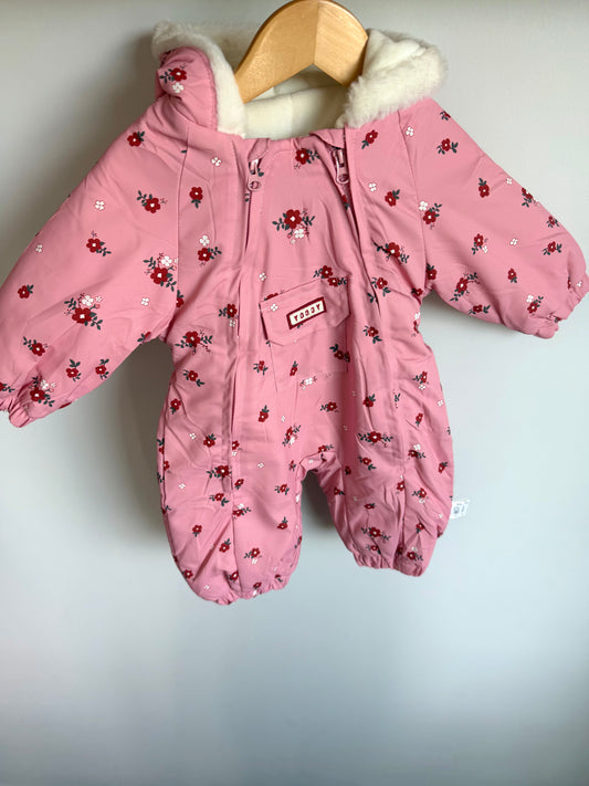 Pink Floral Bunting Suit / 6-9m