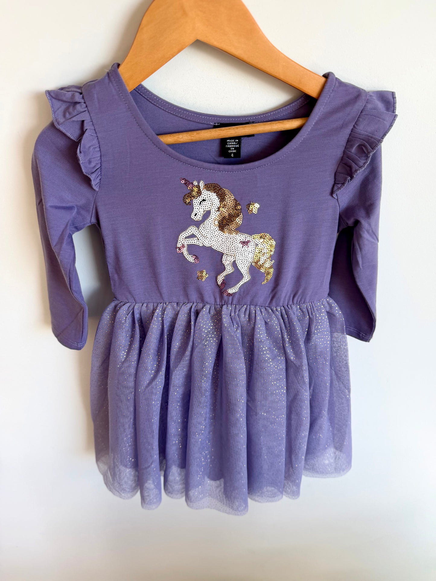 Unicorn Purple Tulle Dress / 3-4T