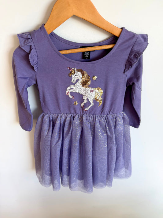 Unicorn Purple Tulle Dress / 3-4T