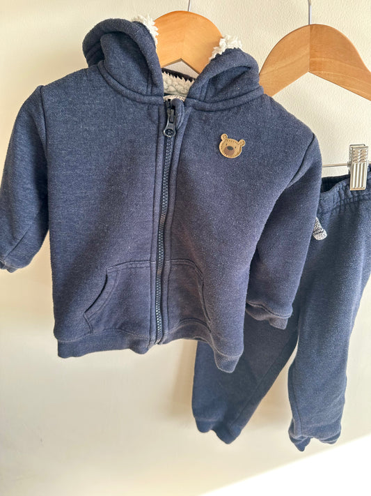 Navy Bear Sweater + Pants Set / 18-24m