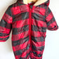 Red Checkered Fleece Lined Bunting Suit / 0-3m