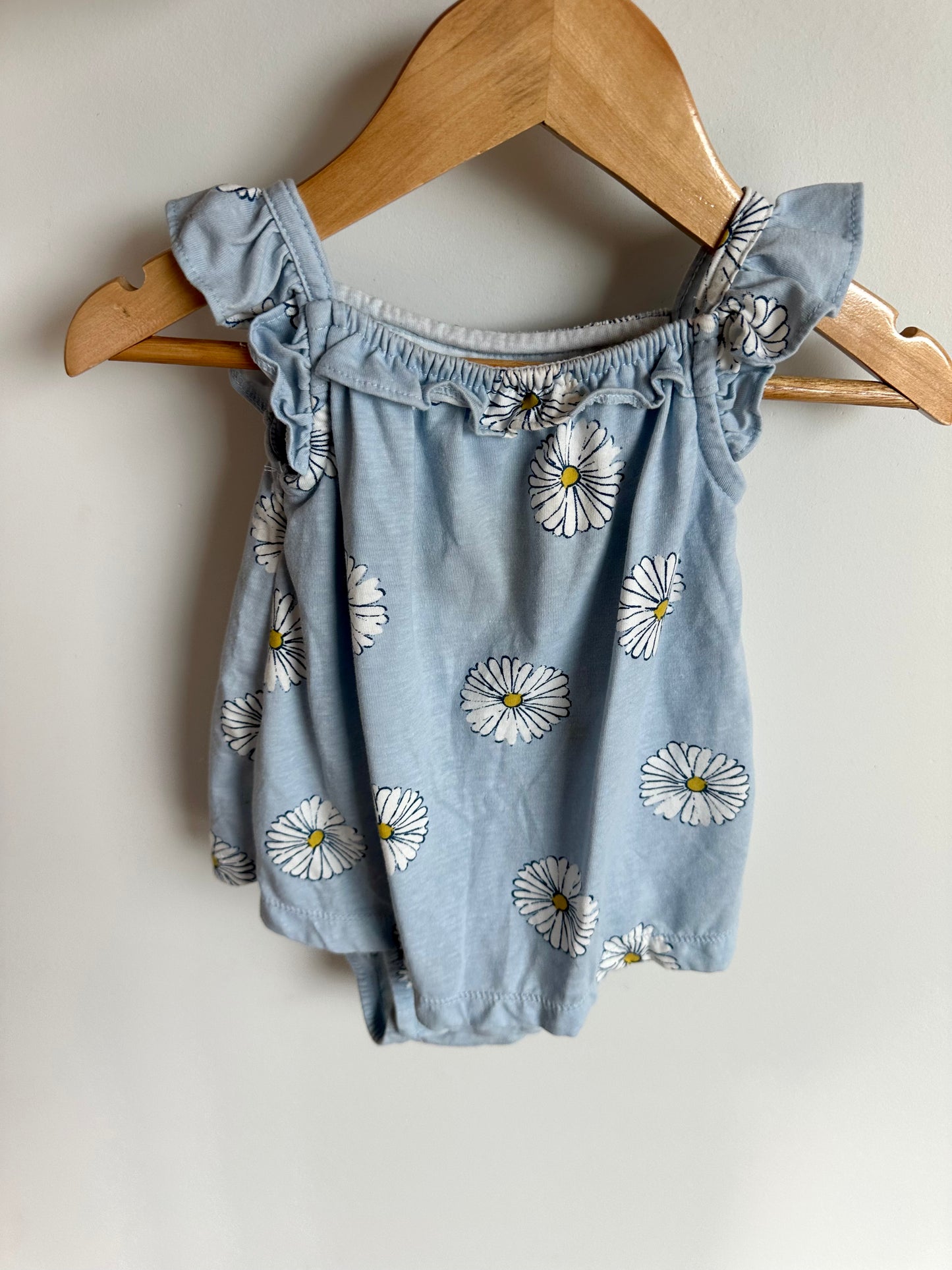 Blue Daisy Dress with Bodysuit / 12m