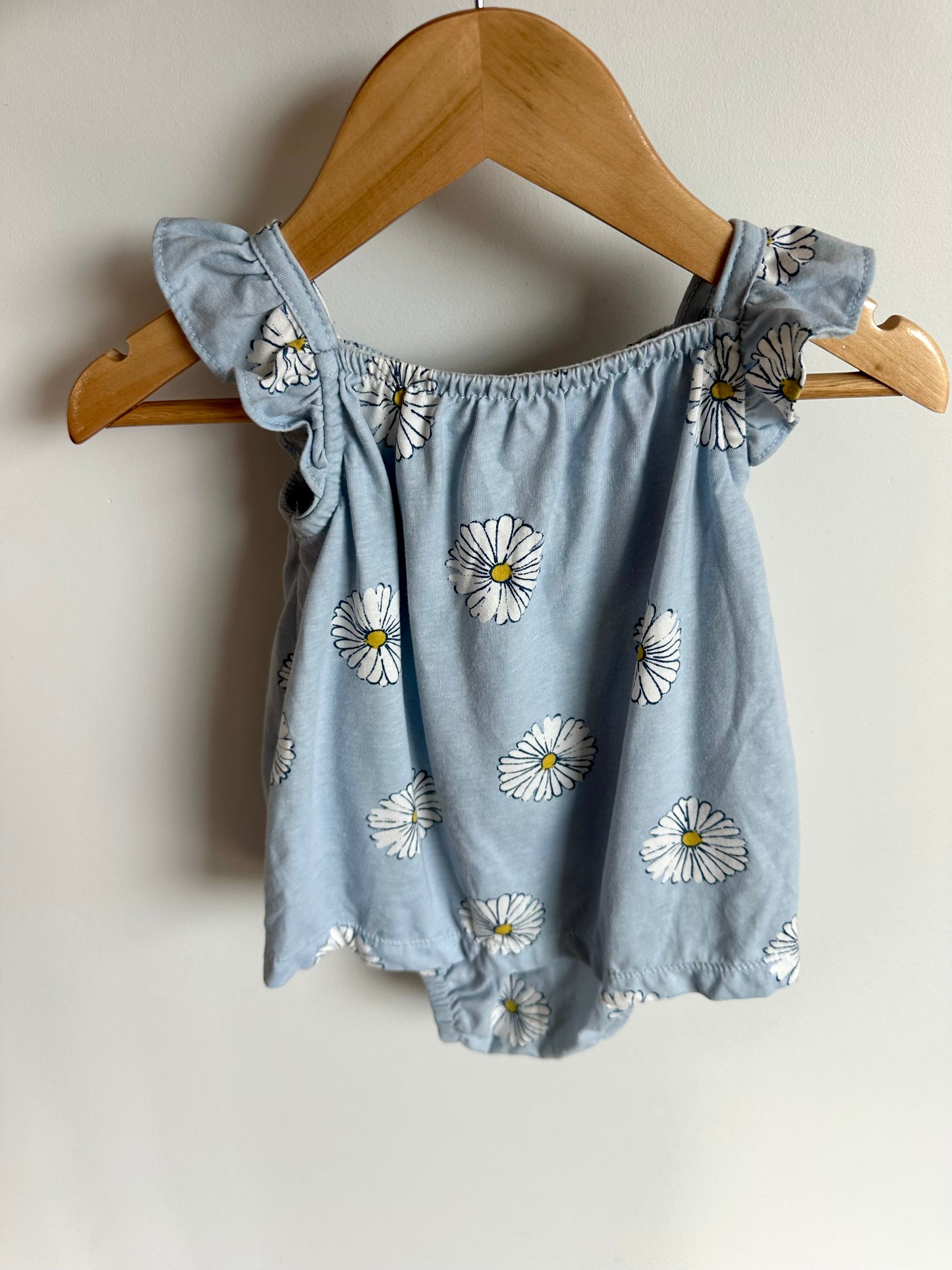 Blue Daisy Dress with Bodysuit / 12m