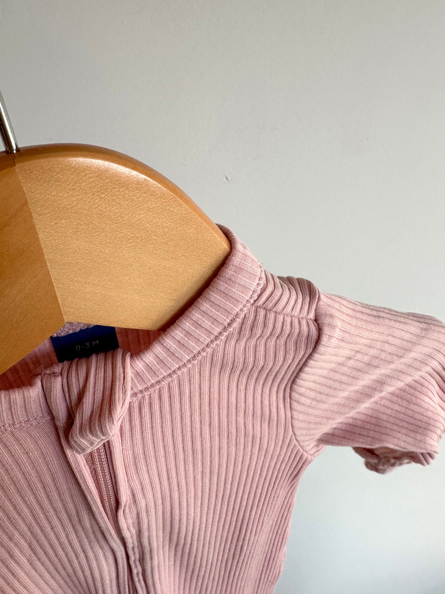 Ribbed Pink Footed Sleeper / 0-3m