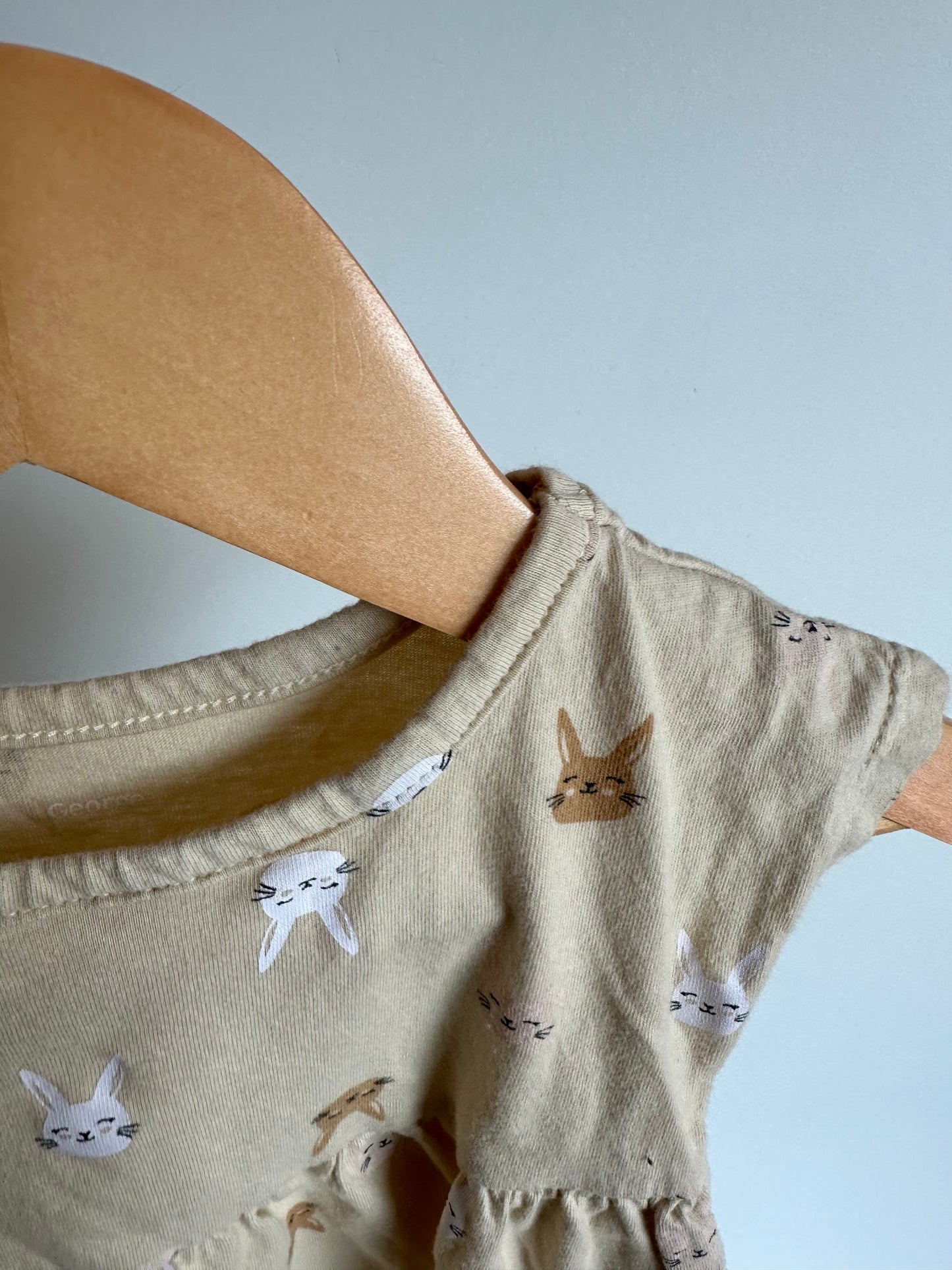 Tan Animal Face Top / 6-12m