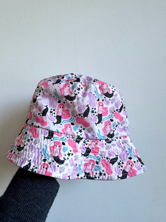 Mermaid Reversible Pink Sun Hat / 6-12m?