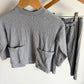 Grey Ribbed Pocket Top + Pants Set / 12-18m