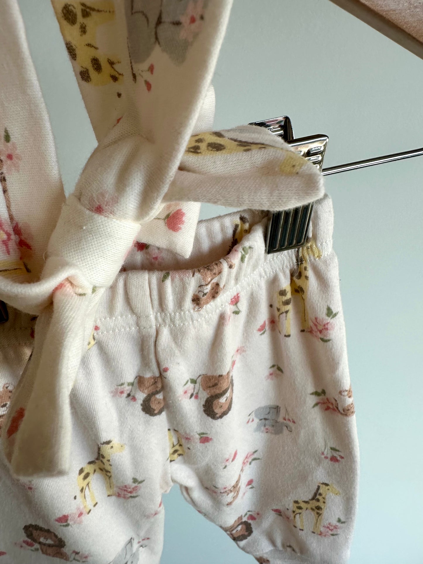 Safari Animal Top, Pants + Headband / 0-3m