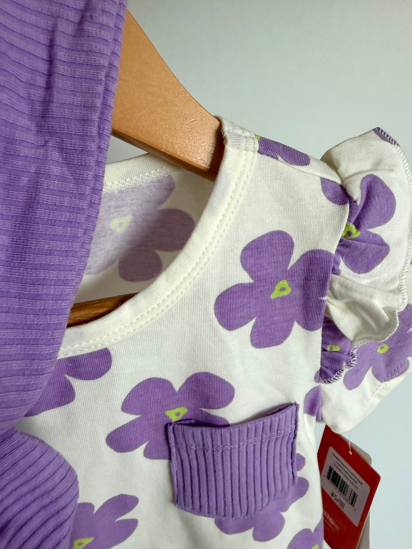 Purple Flower Pocket Top + Headband (With tags) / 3T