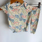 Ribbed Floral Bodysuit + Pants Set / 3-6m
