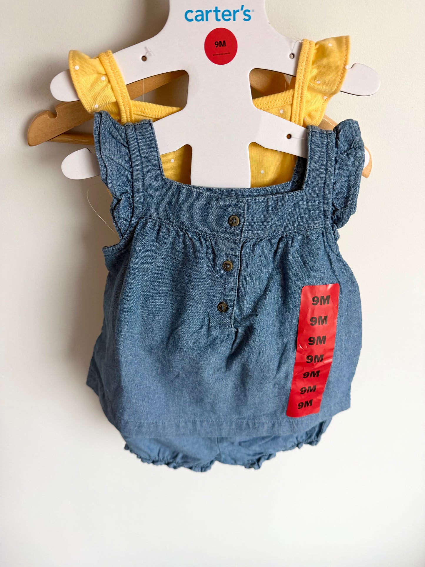 Chambray + Yellow Dot Set (With tags) / 9m