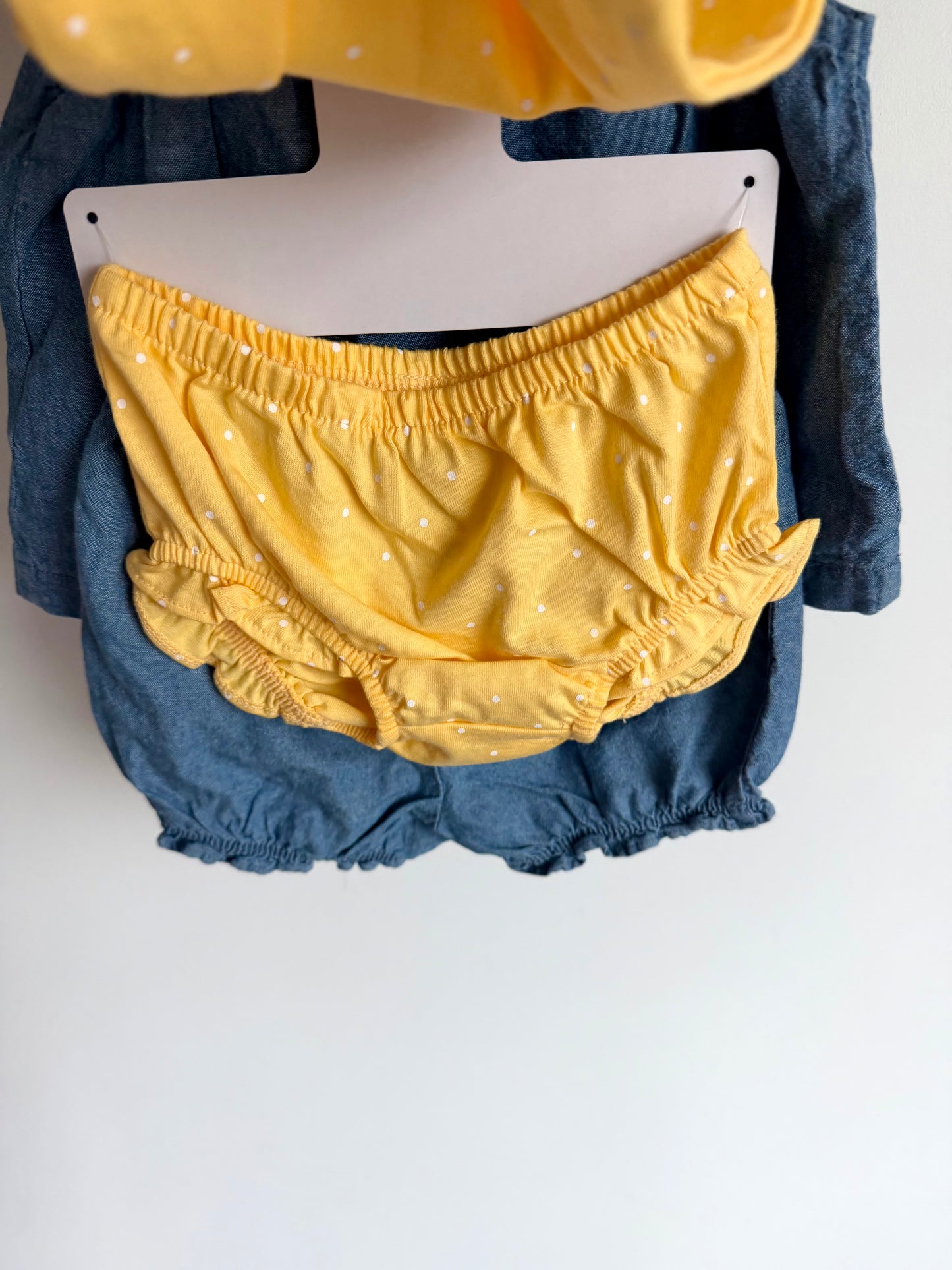 Chambray + Yellow Dot Set (With tags) / 9m