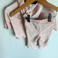 Pink Ribbed Velour Sweater + Pants Set / 6m