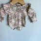 Set of 3 Ruffle Long Sleeve Bodysuits / 3-6m