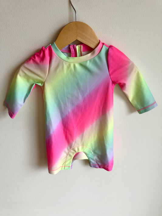 Colored Long Sleeve Swim Suit / 0-6m