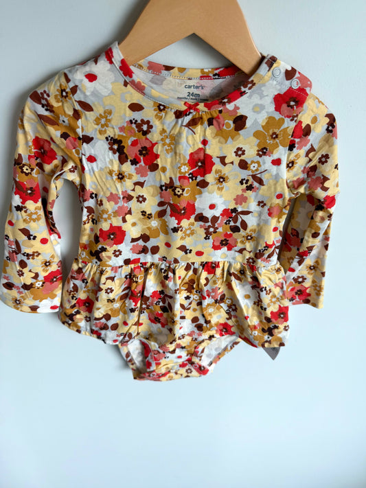 Floral Dress Shoulder Snaps Bodysuit (With tags) / 24m