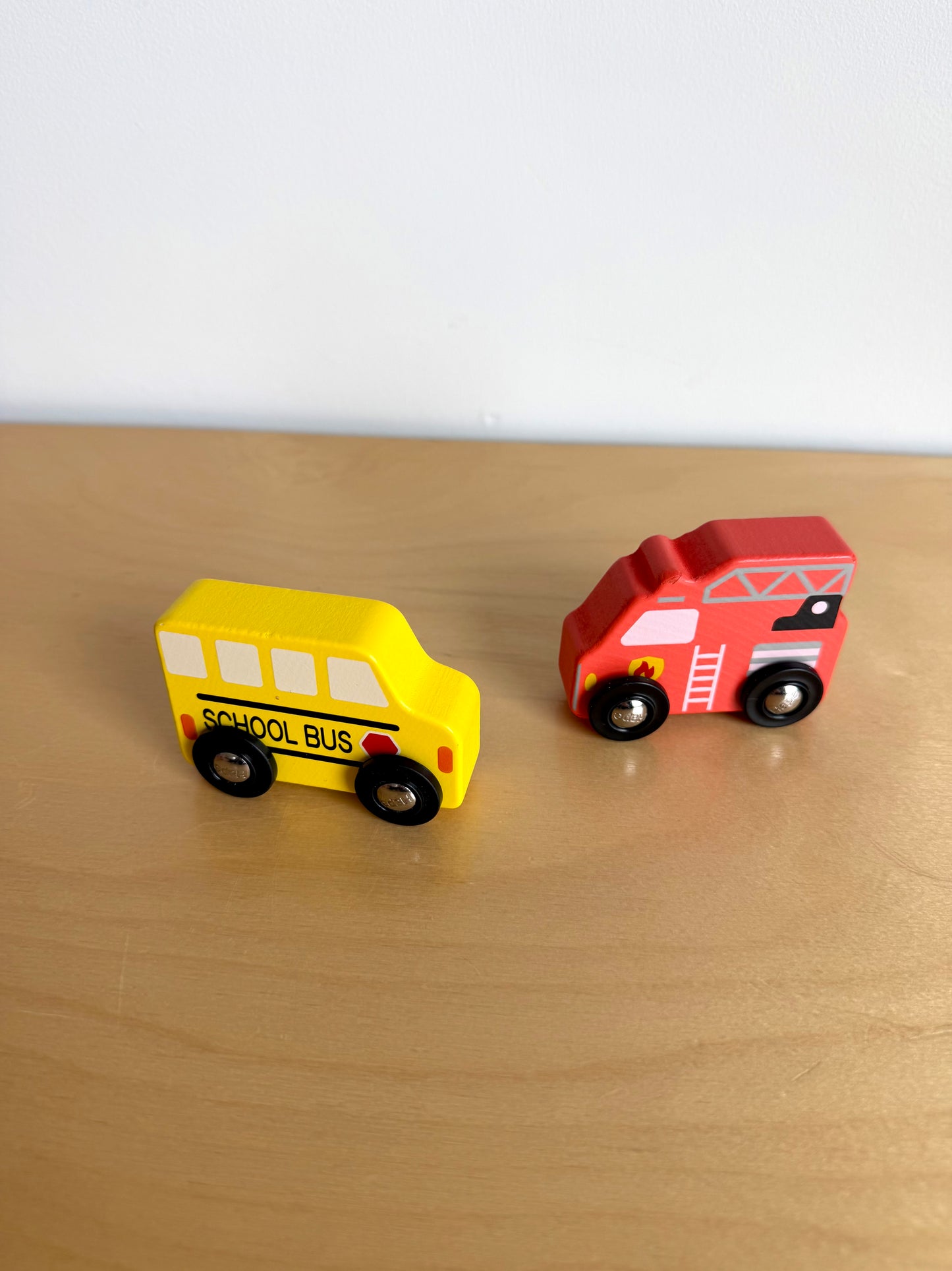 Hape Firetruck + School Bus Toy