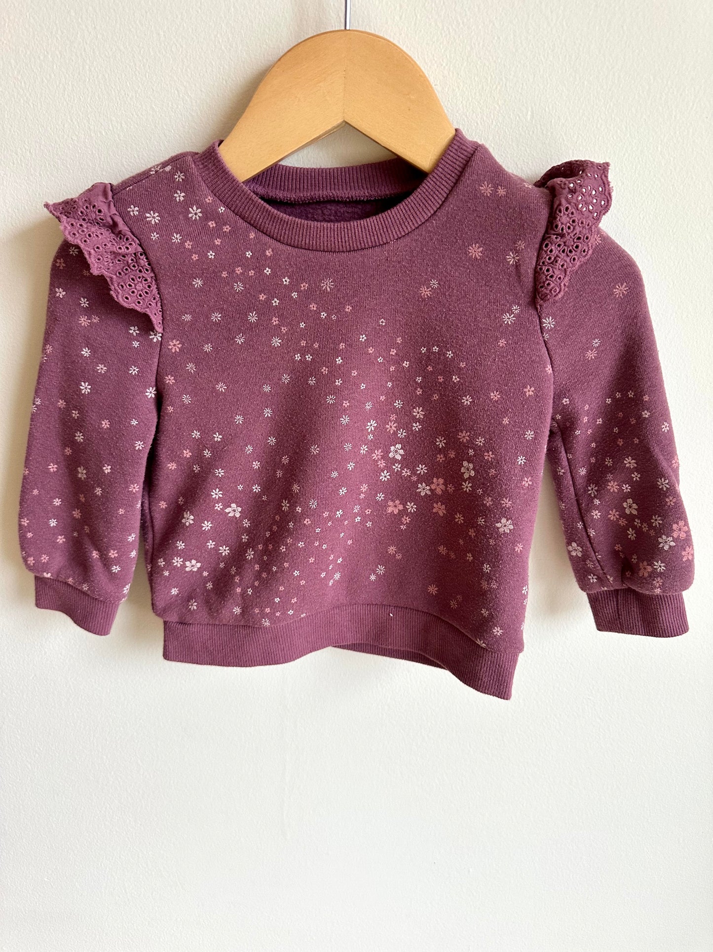 Plum Shoulder Ruffle Sweater / 12m