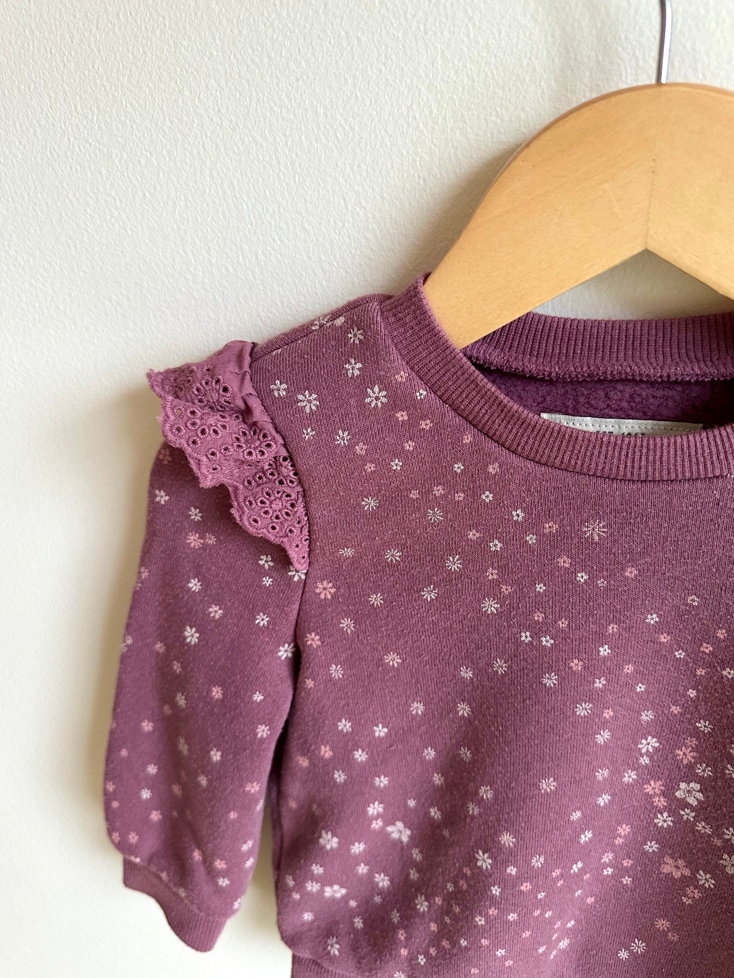 Plum Shoulder Ruffle Sweater / 12m