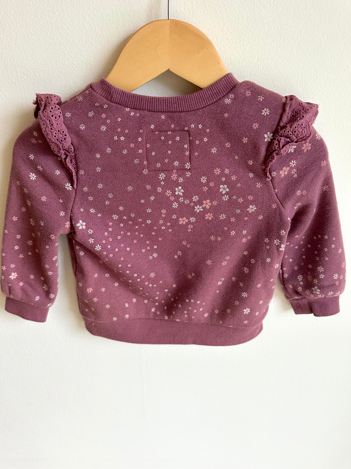 Plum Shoulder Ruffle Sweater / 12m