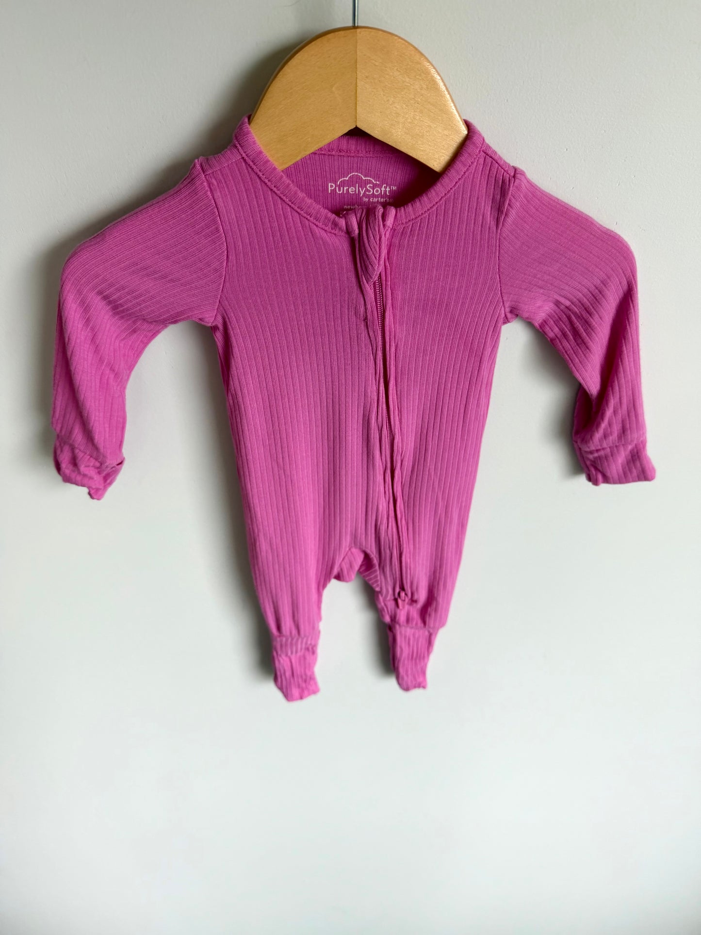 Pink Fold Over Hand and Feet Sleeper / 0m