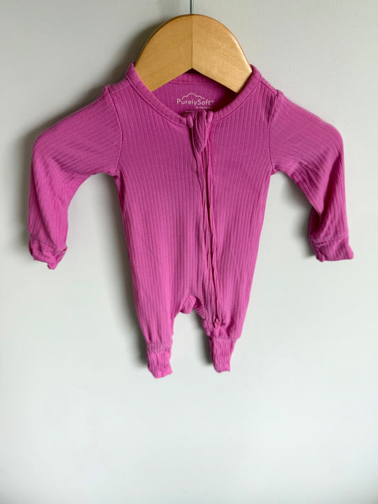 Pink Fold Over Hand and Feet Sleeper / 0m
