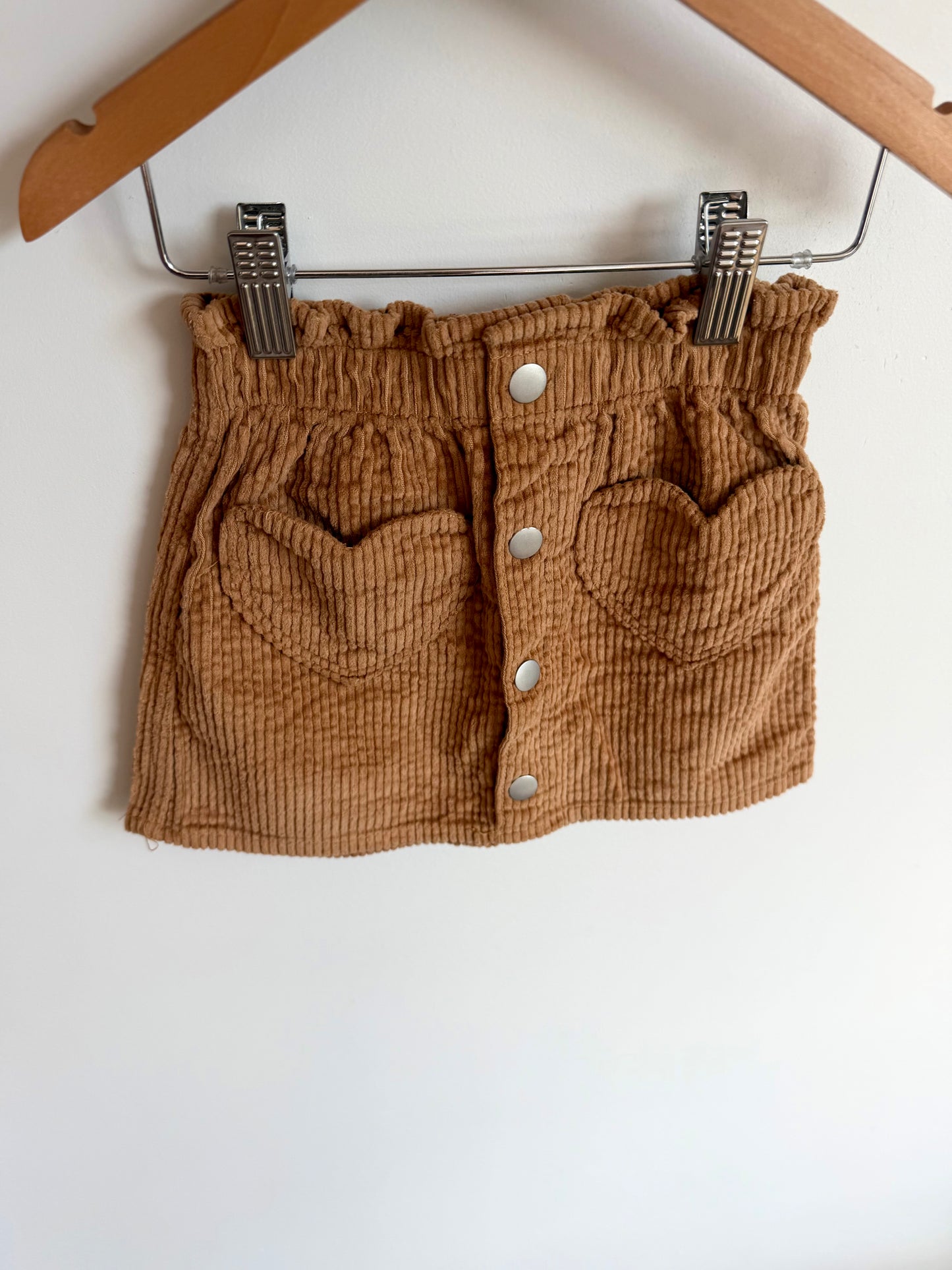 Heart Tan Ribbed Skirt / 2T