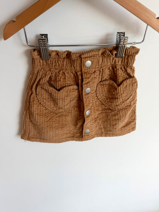 Heart Tan Ribbed Skirt / 2T