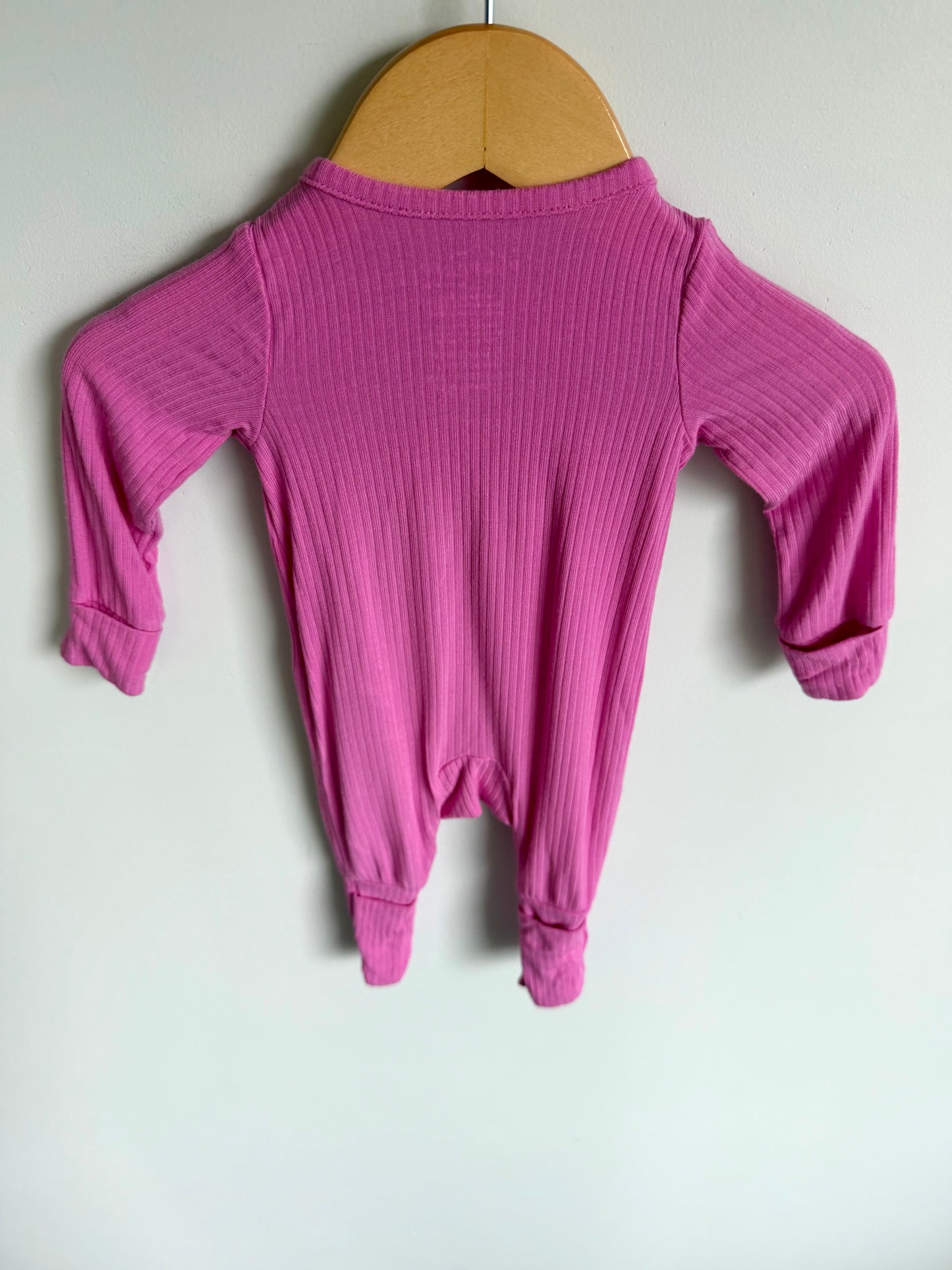 Pink Fold Over Hand and Feet Sleeper / 0m