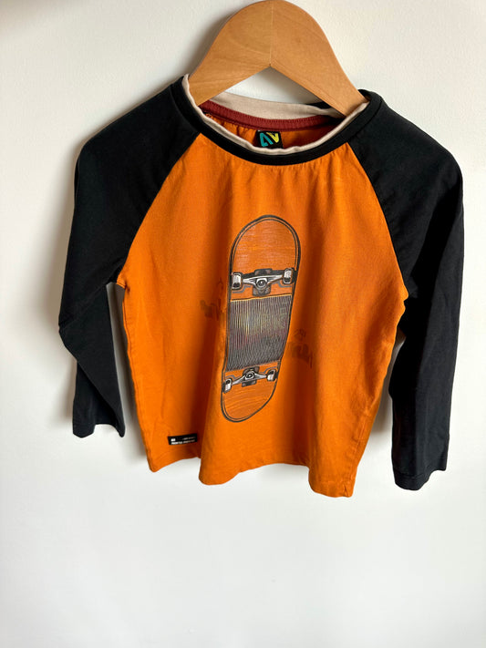 Orange Skateboard Shirt / 3T