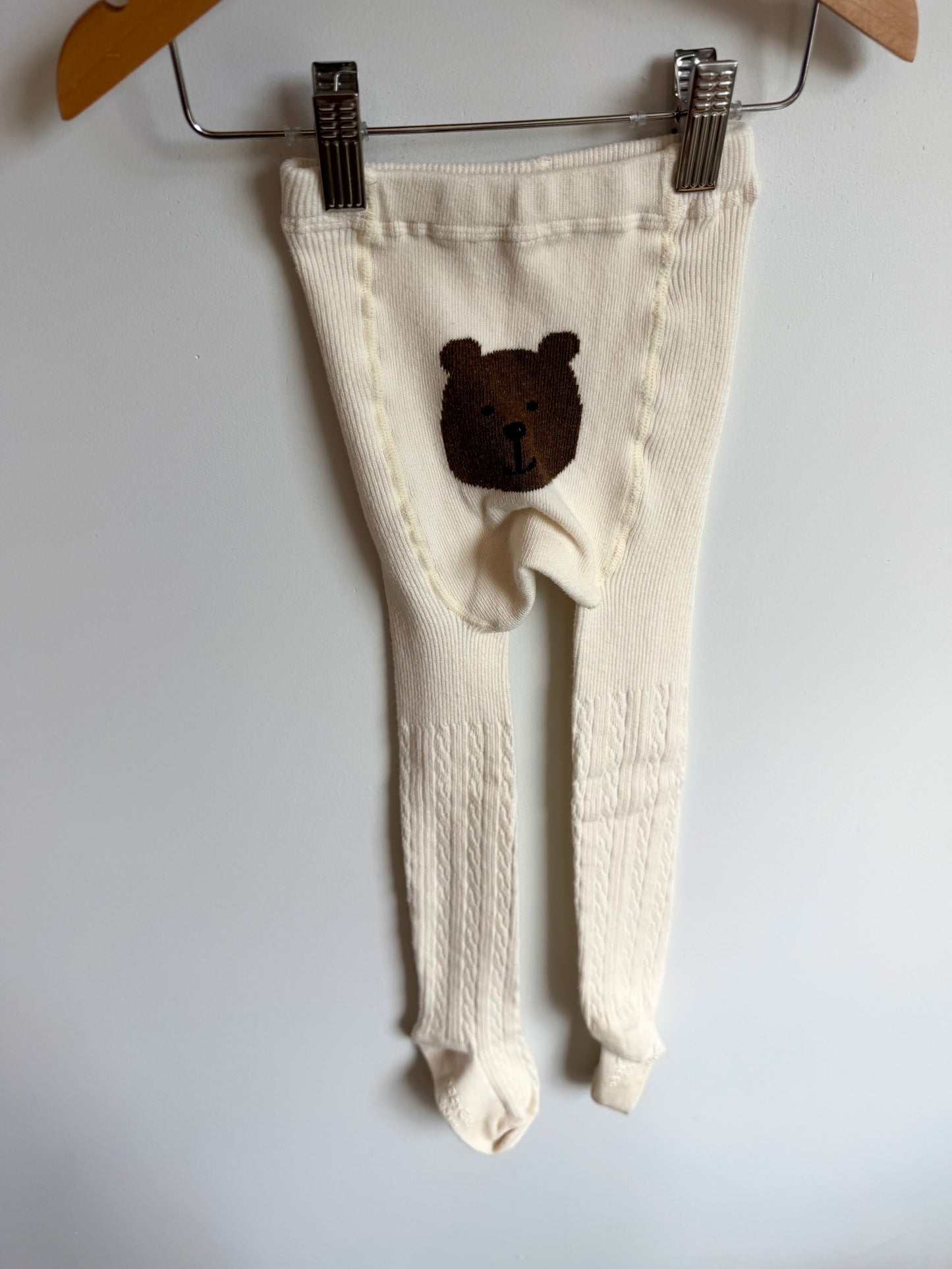 Gap Bear Cream Footed Tights / 4T