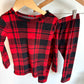 Fleece Plaid PJ Set / 3T
