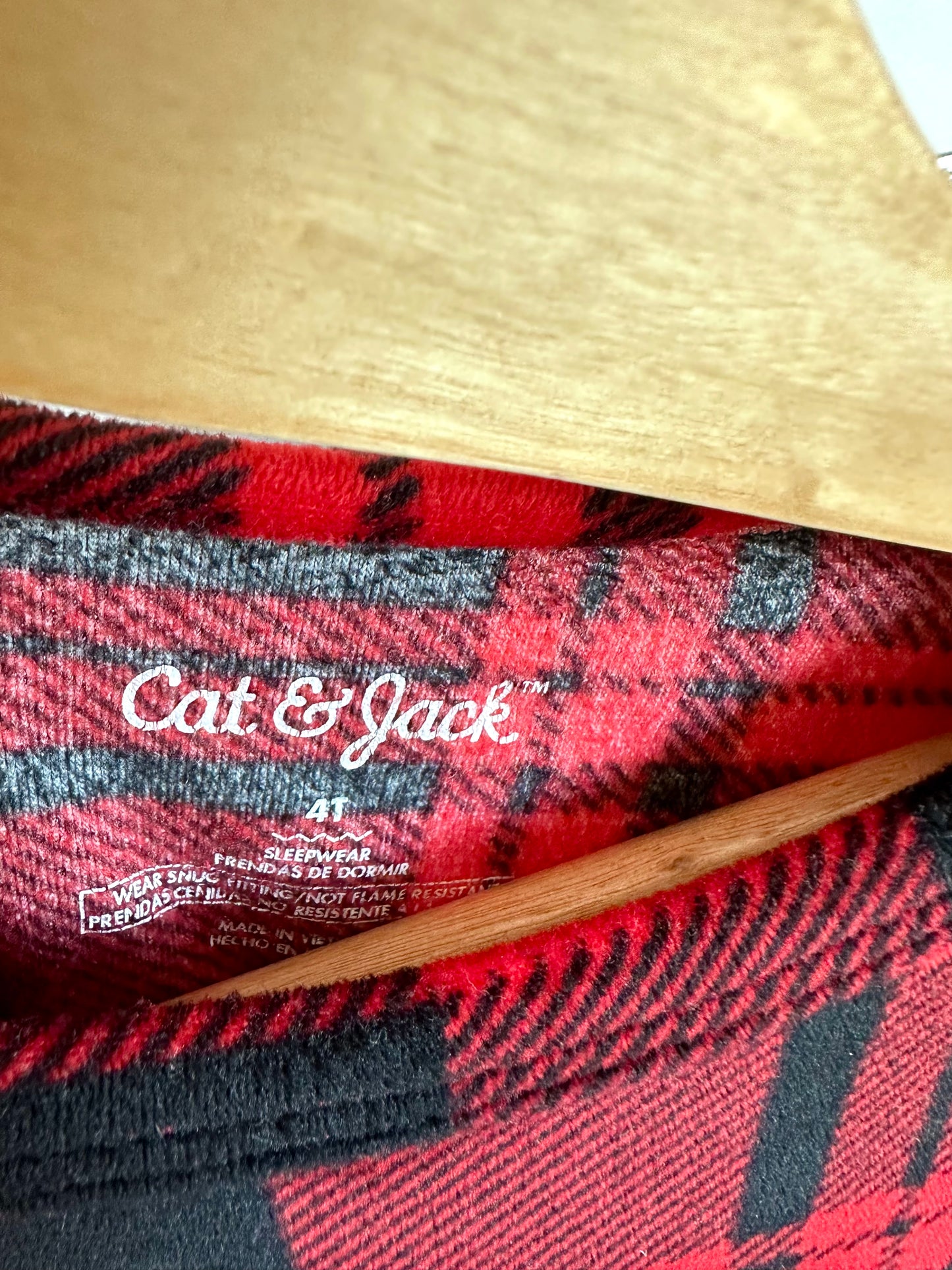 Fleece Plaid PJ Set / 3T