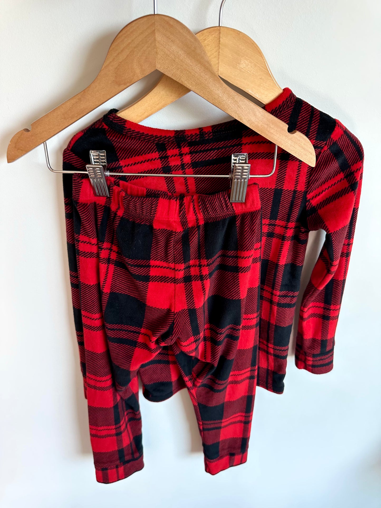 Fleece Plaid PJ Set / 3T