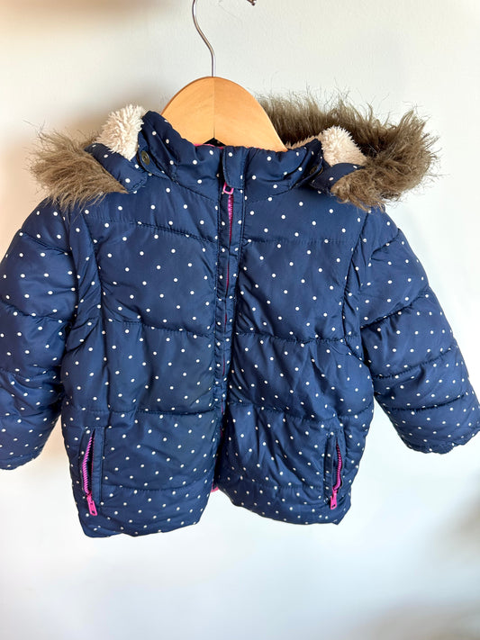 Polka Dot Hood Vest Jacket / 3T
