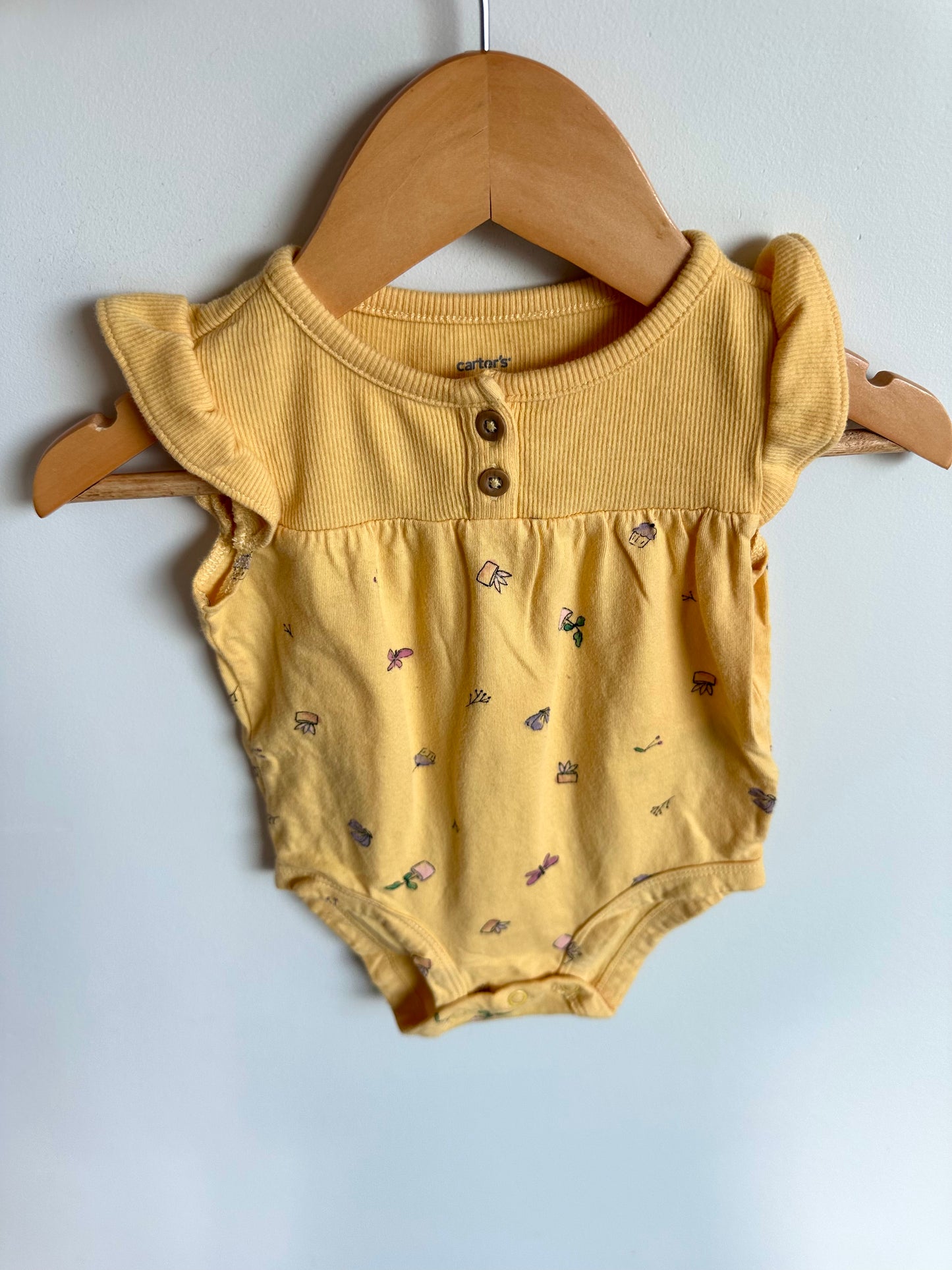 Yellow Plant Bodysuit / 6m