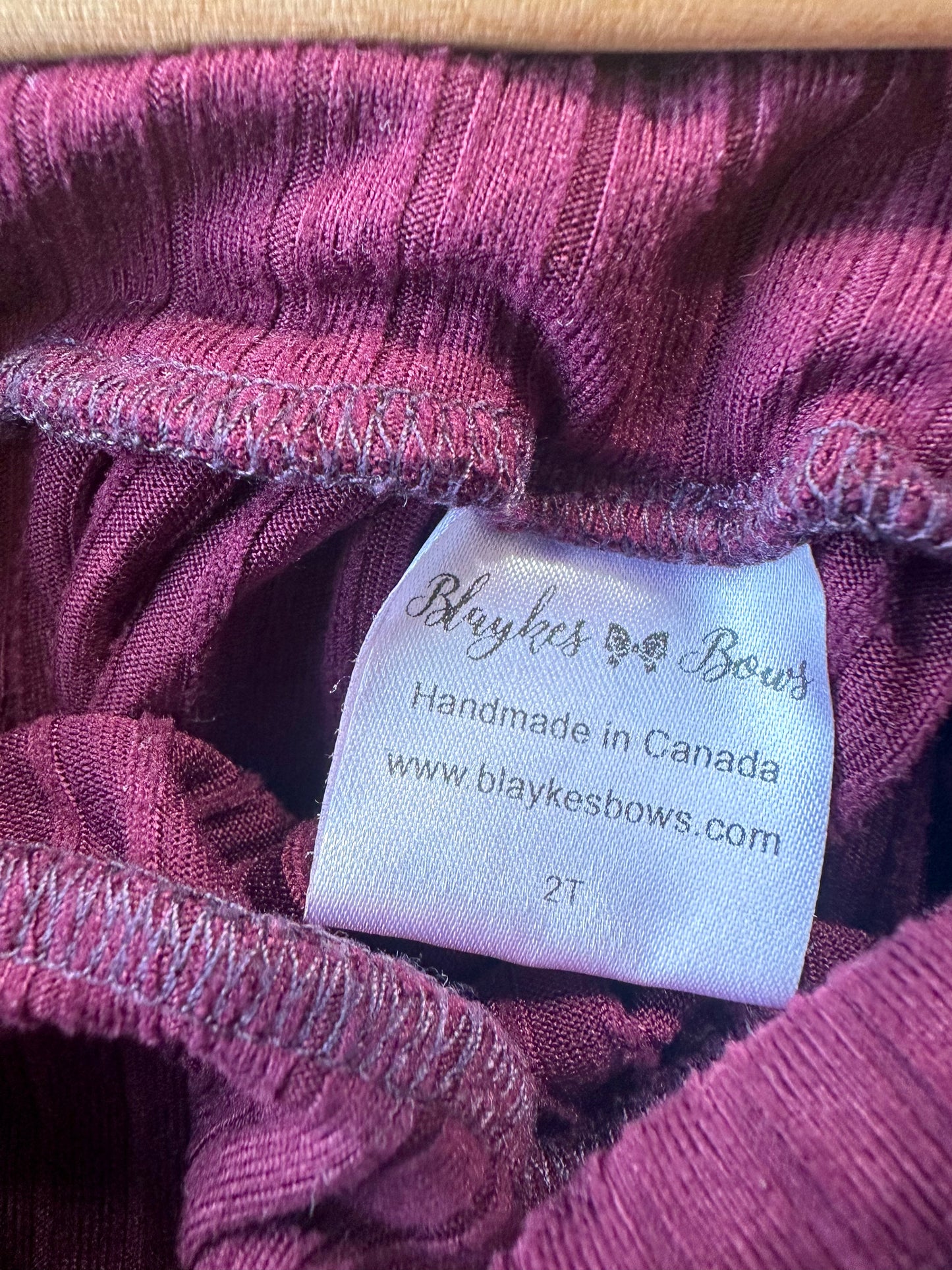 Maroon Soft Long Sleeve Jumpsuit / 2T