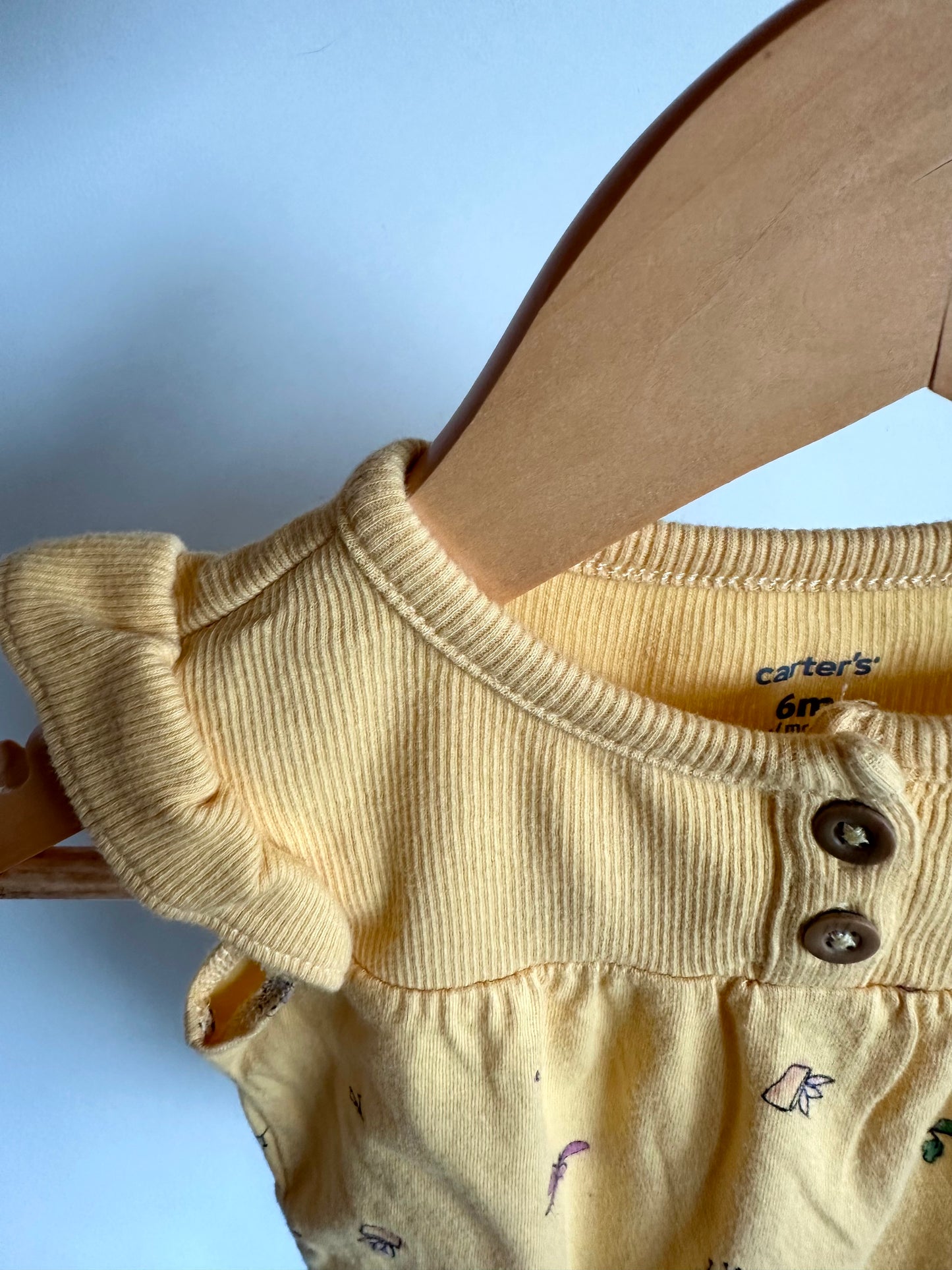 Yellow Plant Bodysuit / 6m
