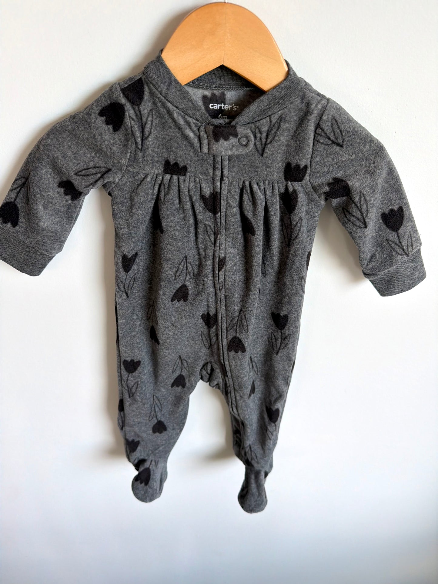Grey Fleece Tulip Sleeper / 6m