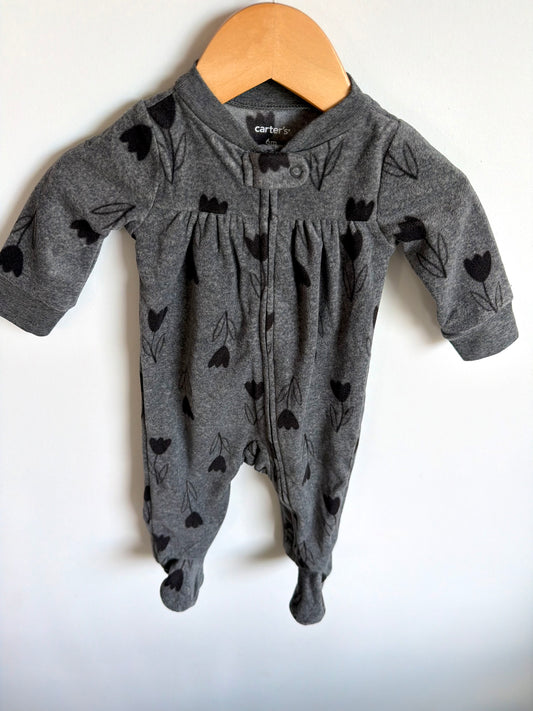 Grey Fleece Tulip Sleeper / 6m